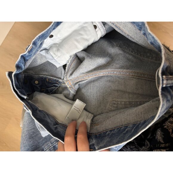 Moussy Vintage Kelley Straight-Leg Tapered Distressed Button Fly Denim Jeans 27 - Picture 9 of 11